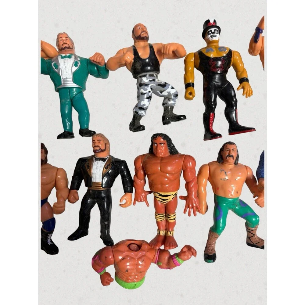 Vintage WWF Hasbro Wrestling Figure Lot of 10 Jake Snake Snuka Honky Tonk Smash